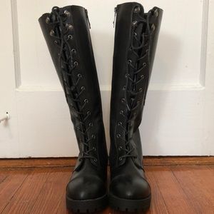 Knee high combat boots size 7